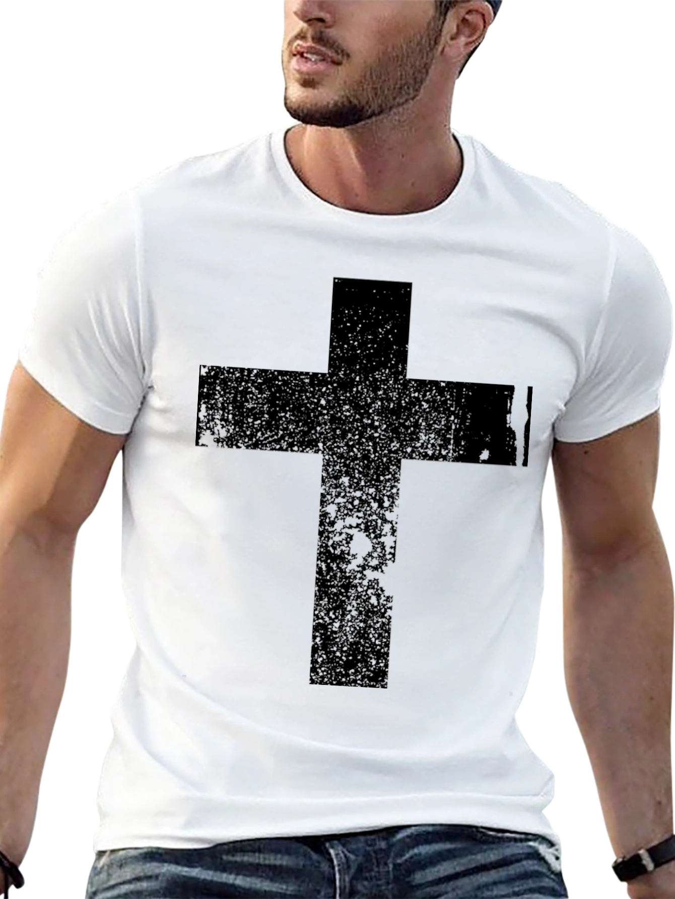 Black Cross Graphic T-Shirt - Religious Apparel