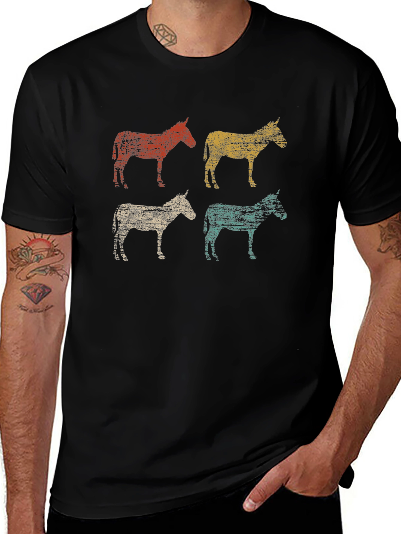 Retro Donkey Graphic T-Shirt