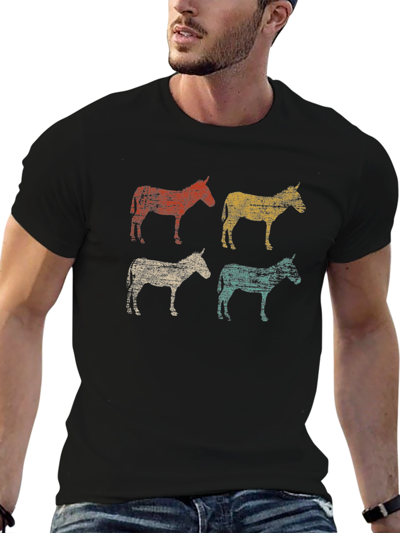 Retro Donkey Graphic T-Shirt