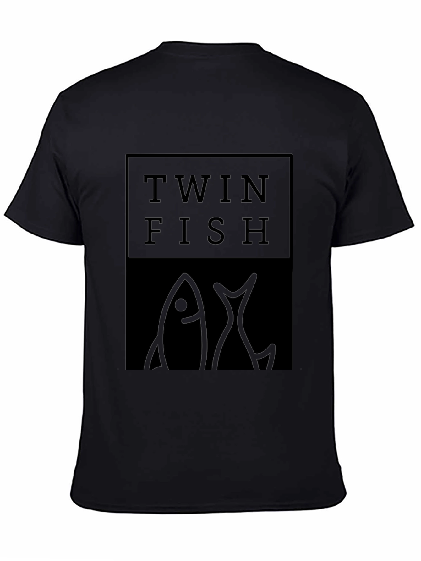 Twin Fish Graphic Black T-Shirt
