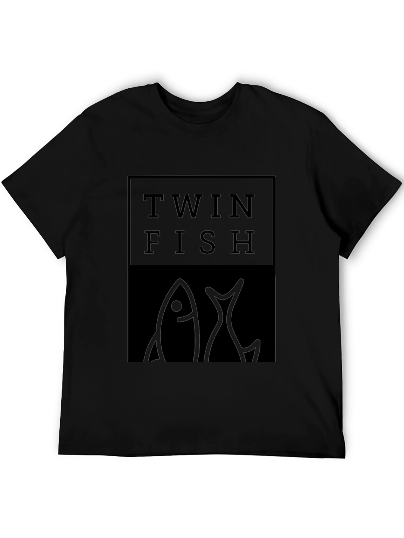 Twin Fish Graphic Black T-Shirt