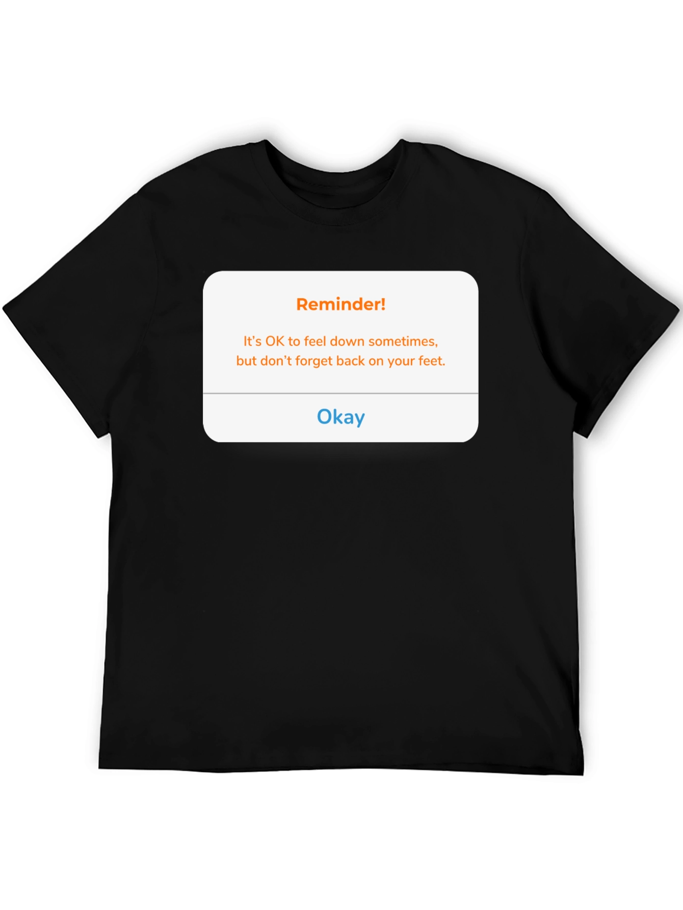 Reminder Graphic Tee - Black Crew Neck