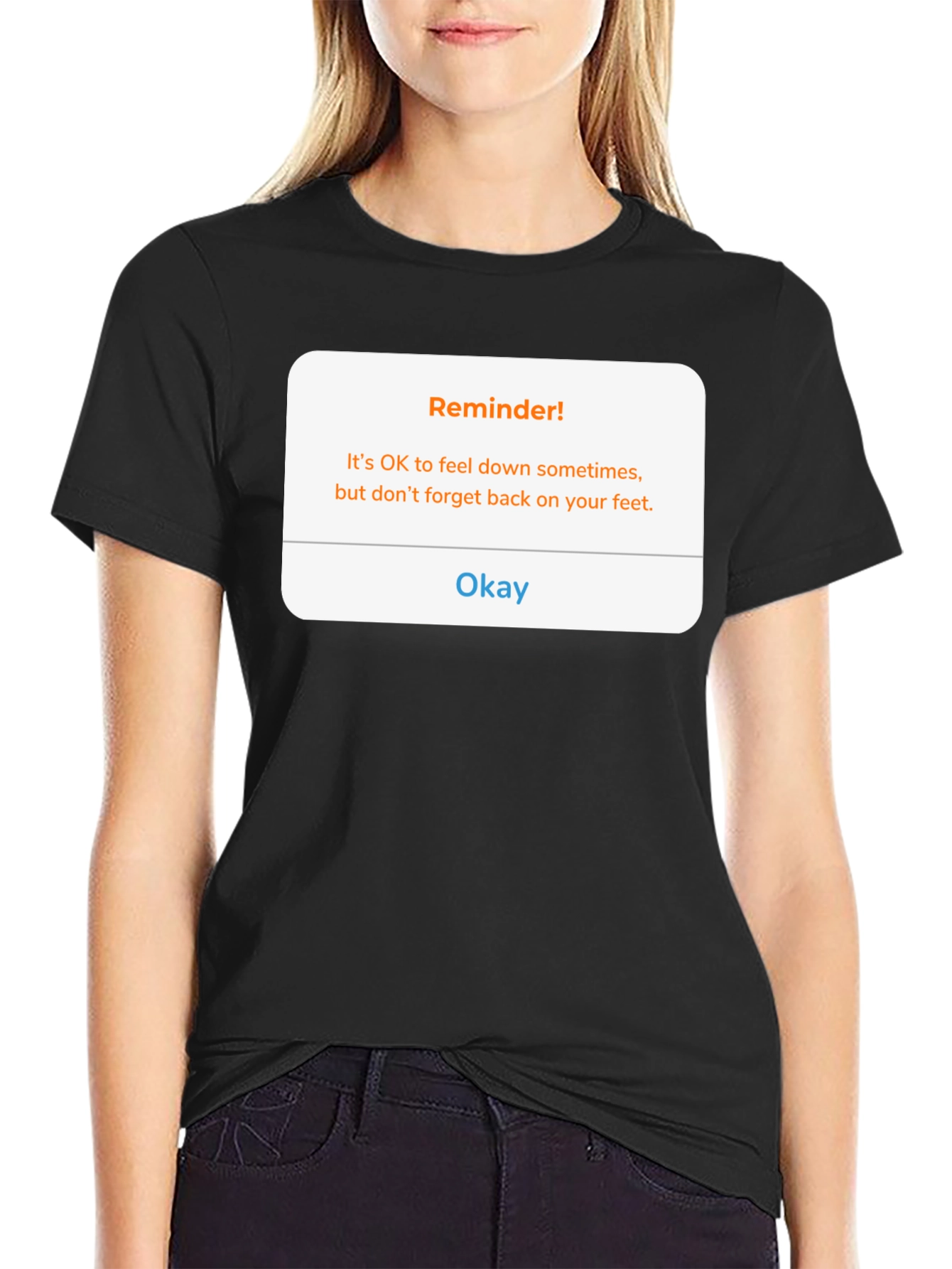 Reminder Graphic Tee - Black Crew Neck