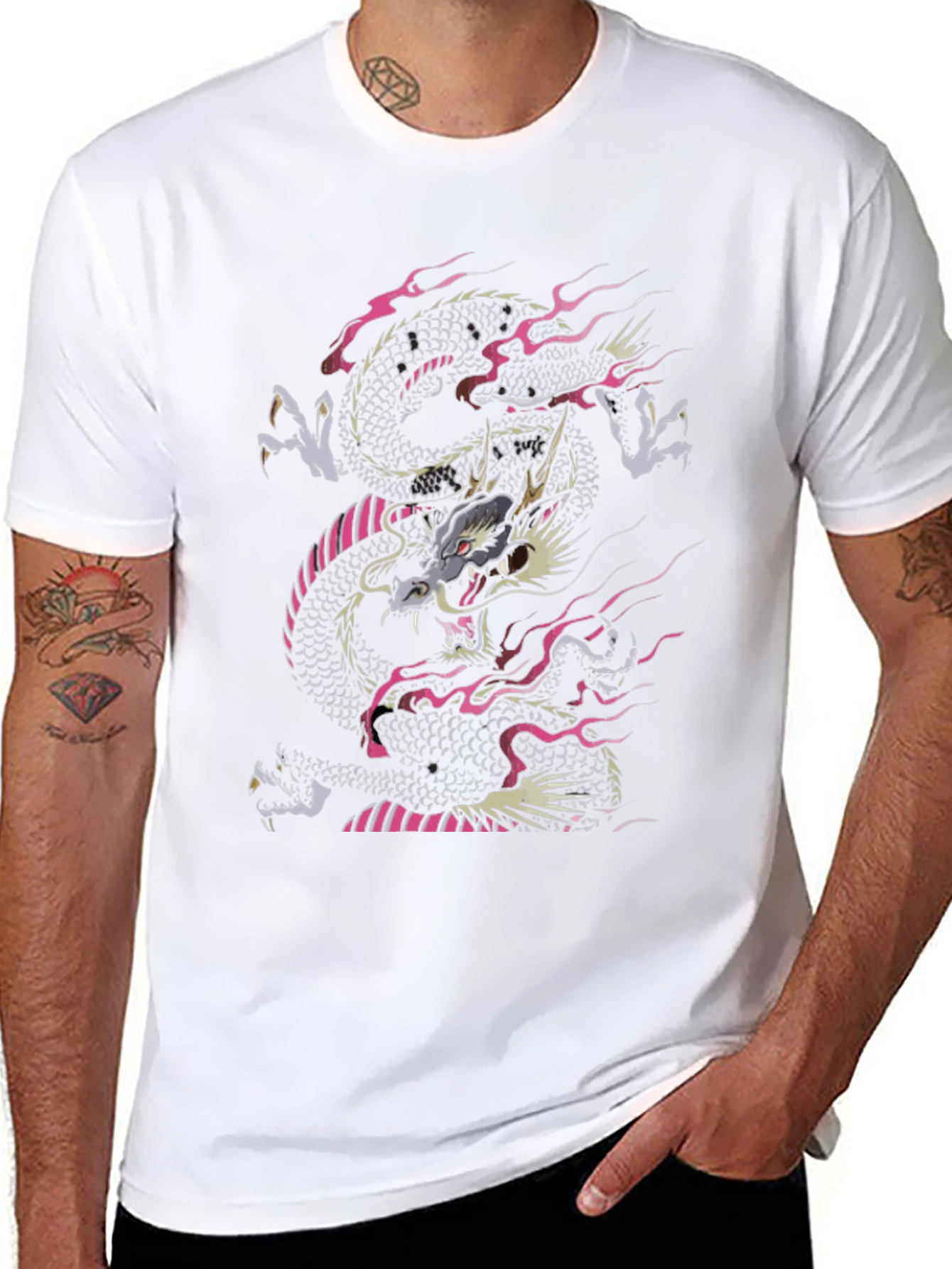 Dragon Print Black T-Shirt