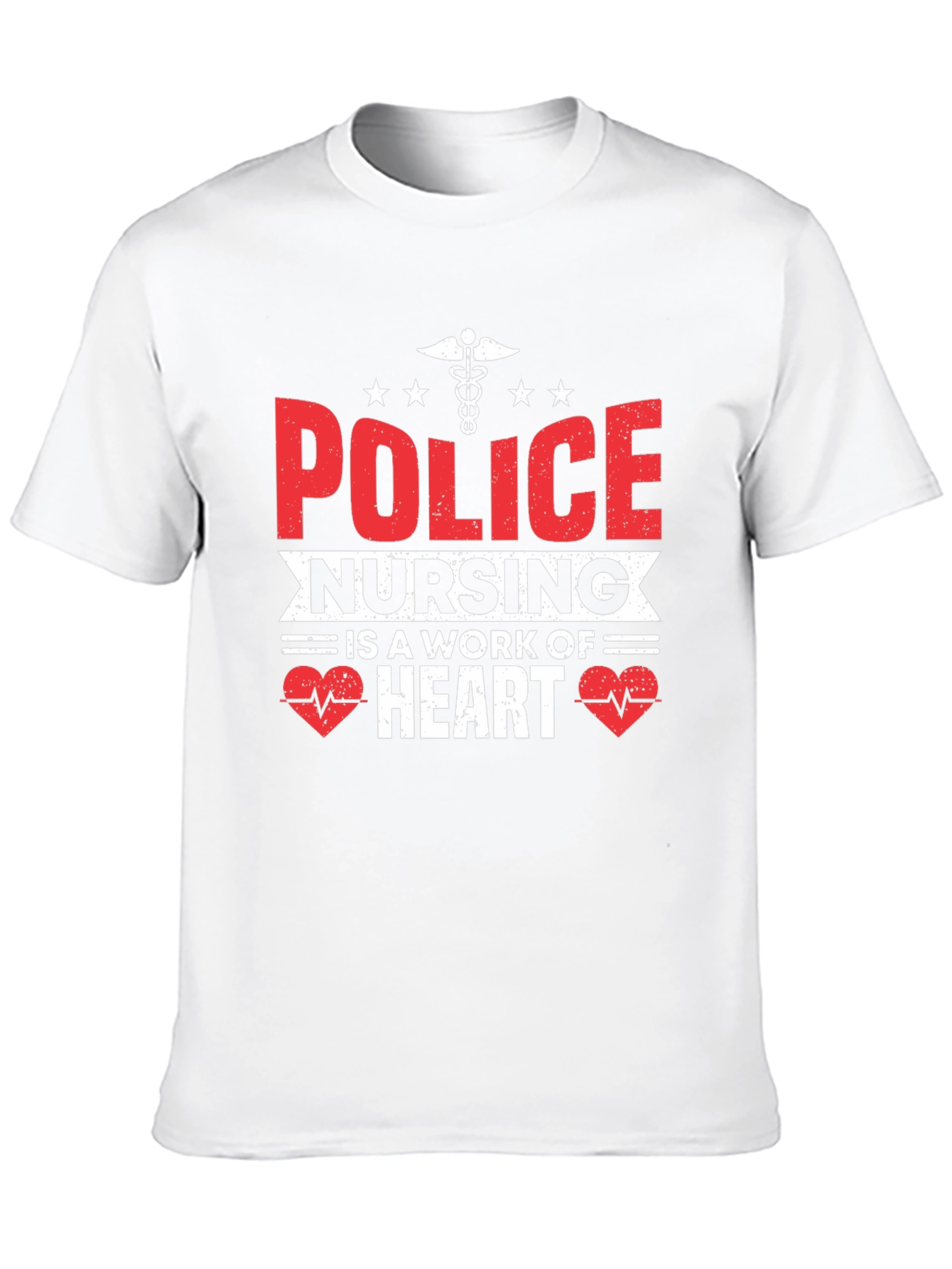 Police Nursing Heart Graphic T-Shirt