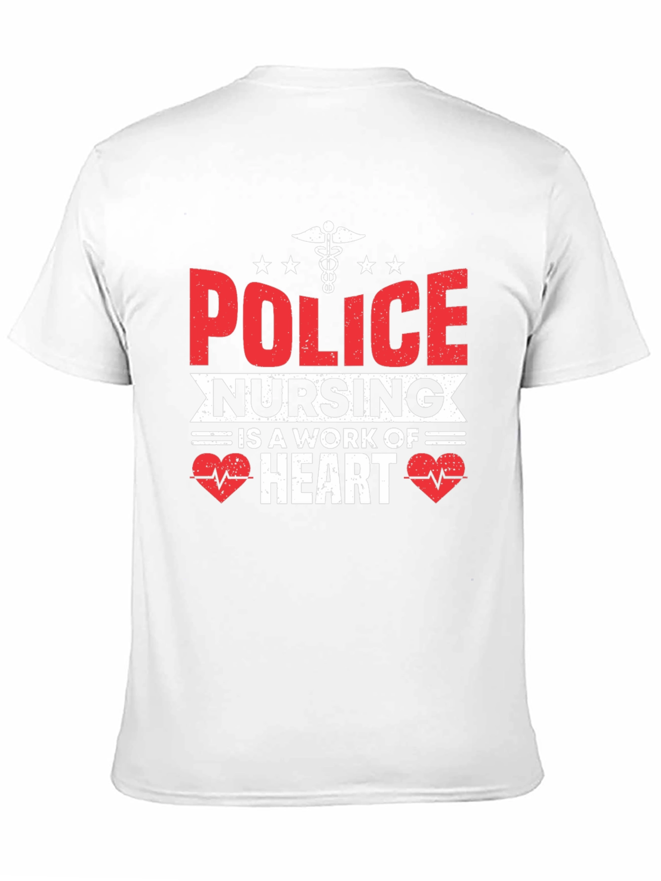 Police Nursing Heart Graphic T-Shirt