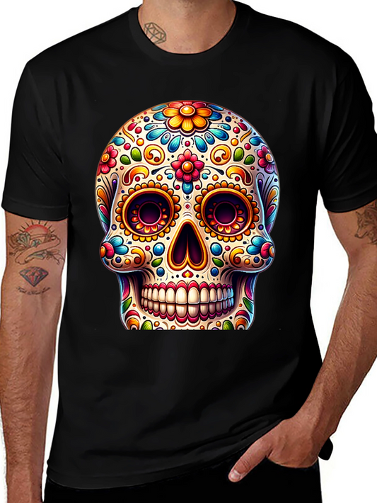Sugar Skull T-Shirt: Colorful Day of the Dead Design