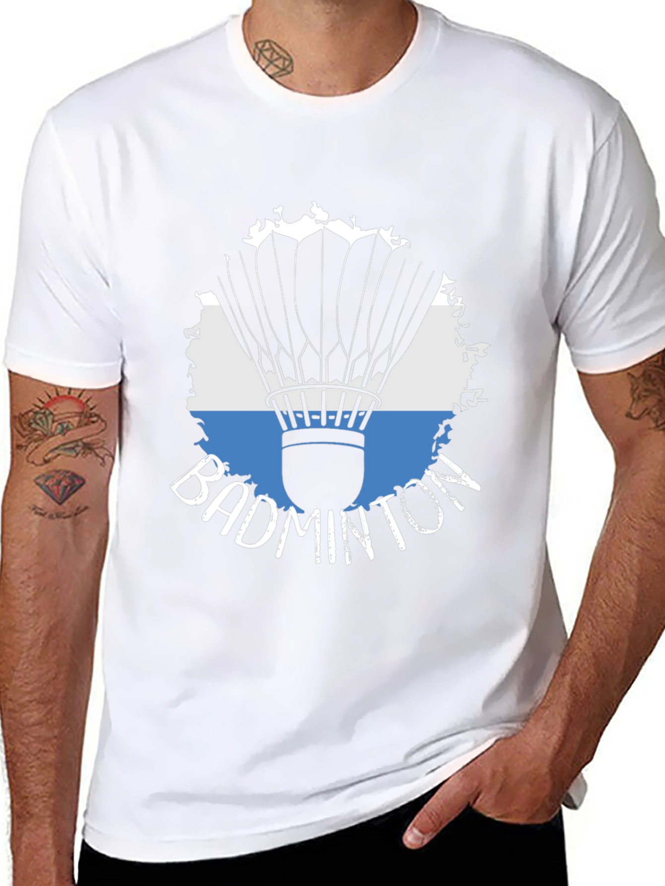 Badminton Shuttlecock Graphic Tee - Sporty Casual Style