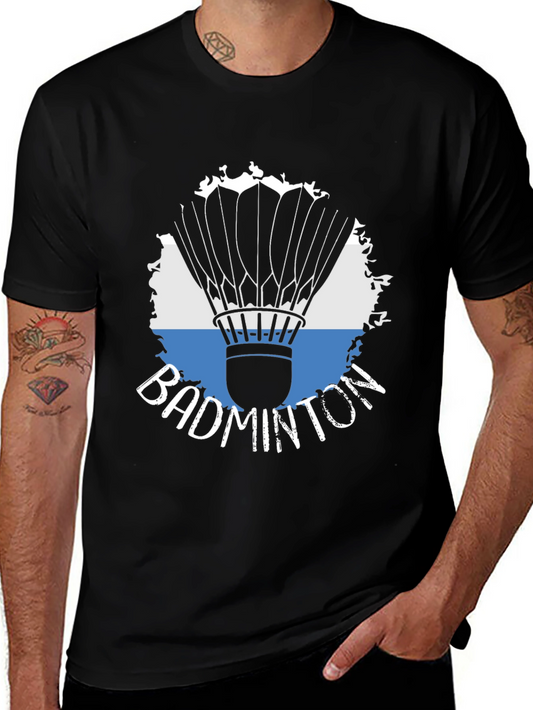 Badminton Shuttlecock Graphic Tee - Sporty Casual Style