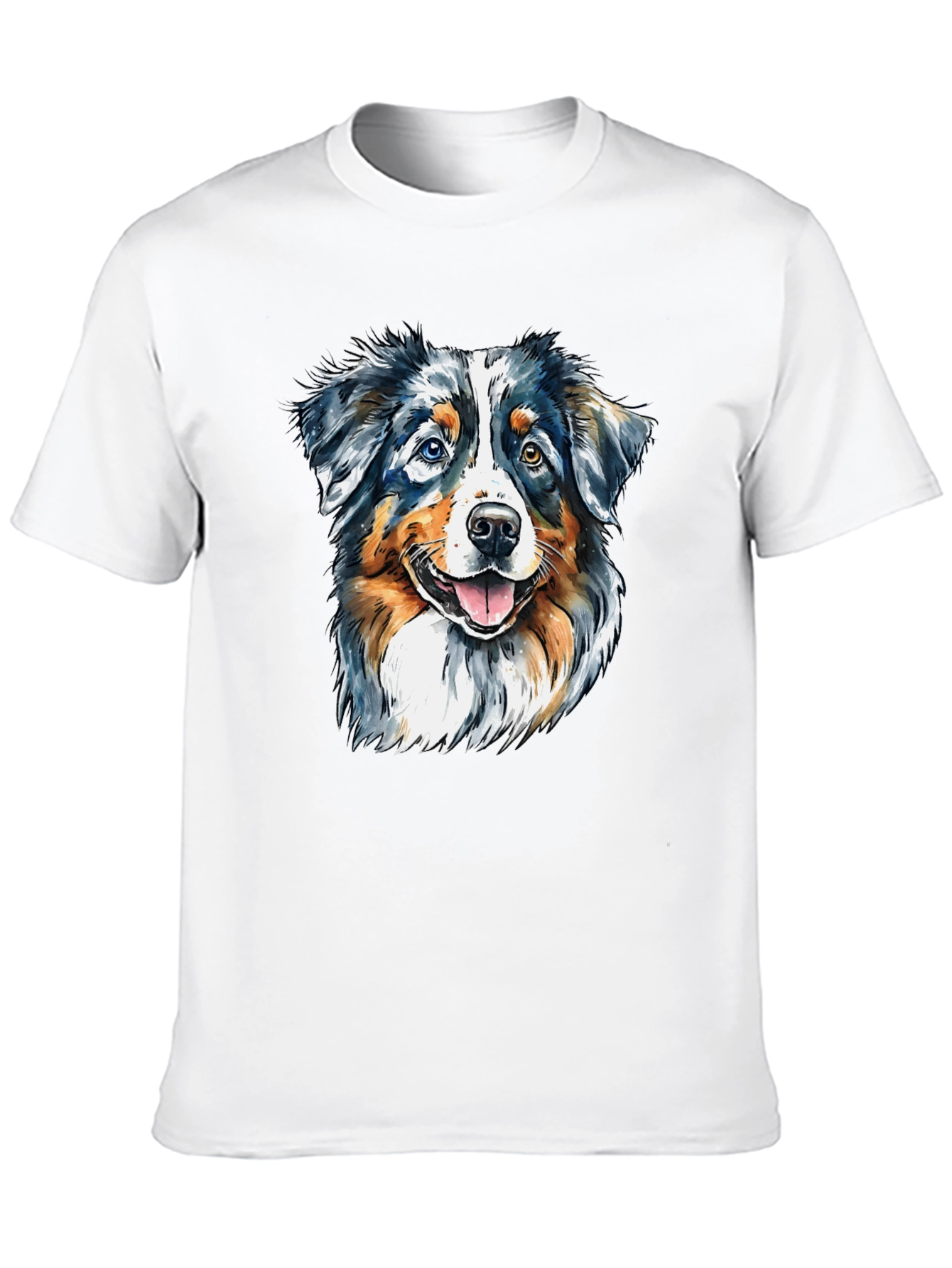 Dog Portrait Graphic Tee - Mens Black T-Shirt