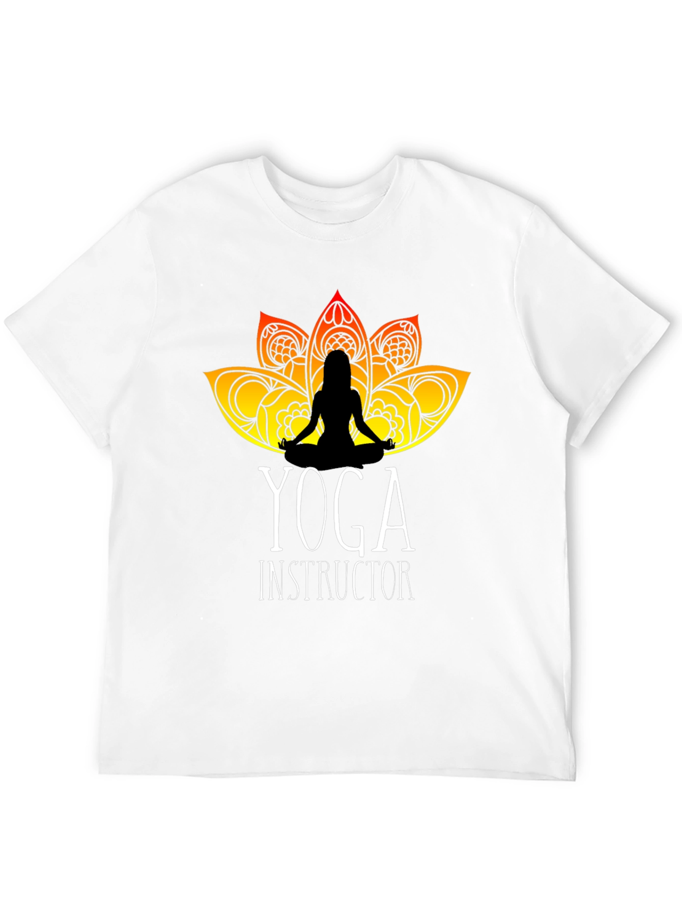 Yoga Instructor T-Shirt - Lotus Design Black Tee