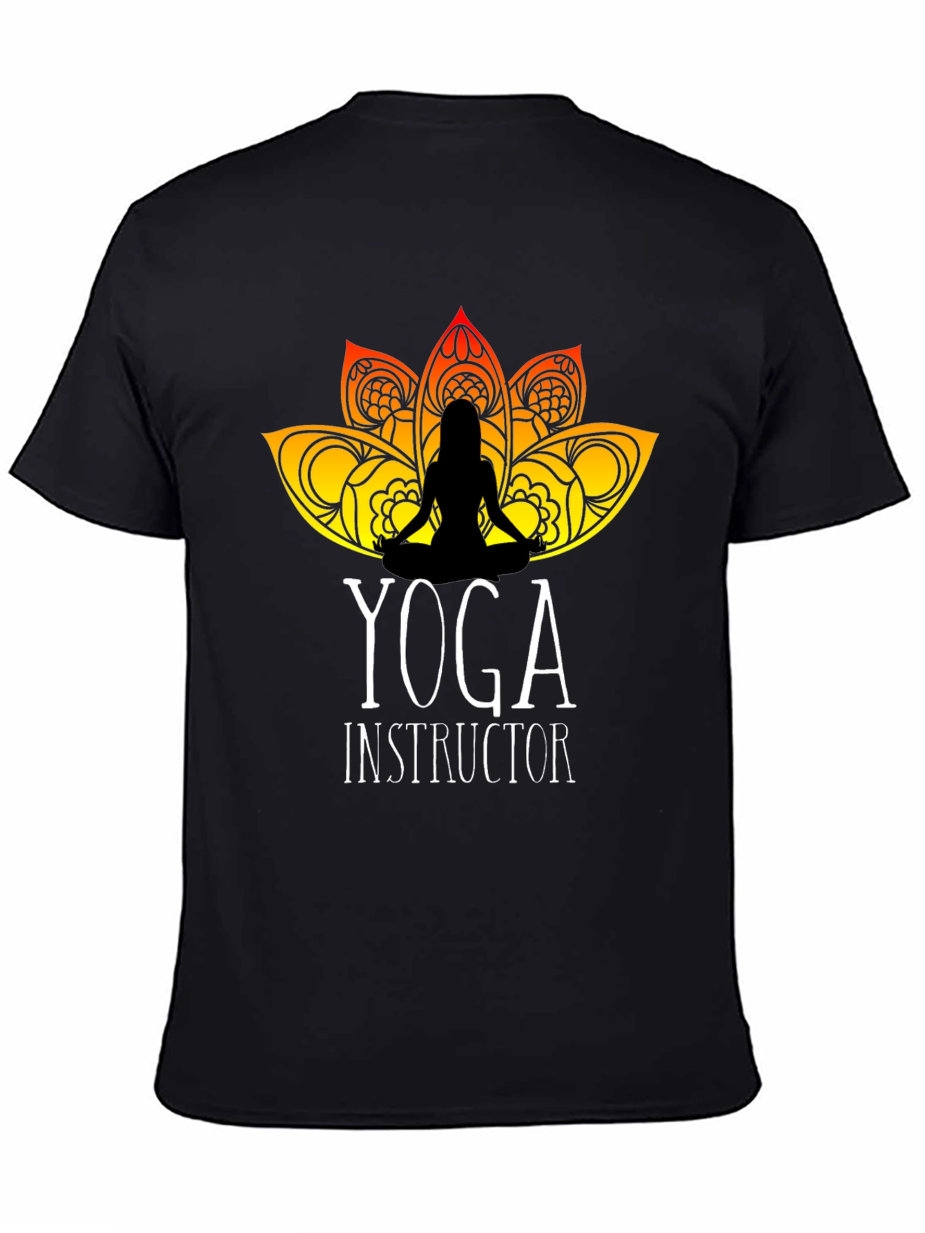 Yoga Instructor T-Shirt - Lotus Design Black Tee
