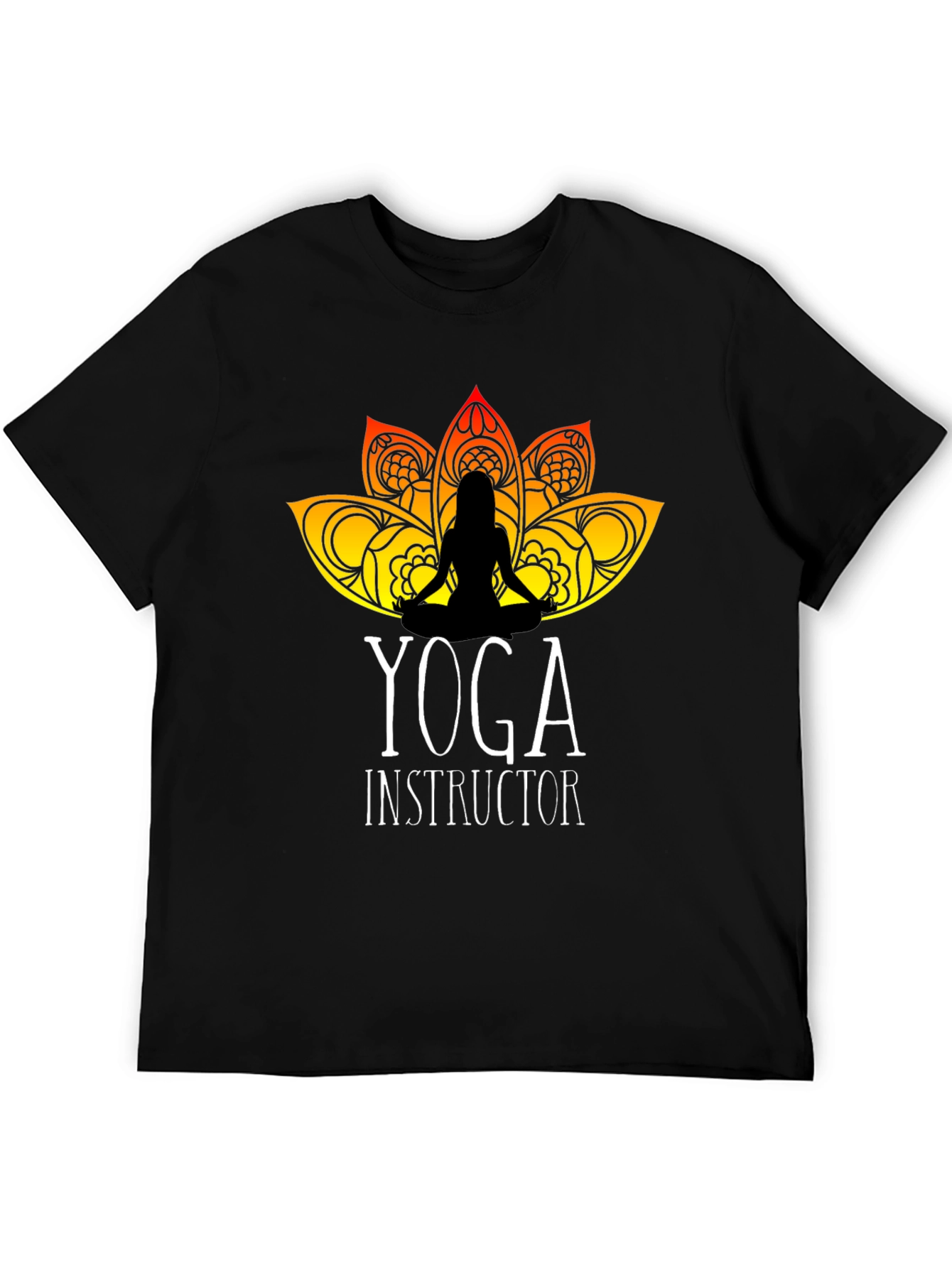 Yoga Instructor T-Shirt - Lotus Design Black Tee