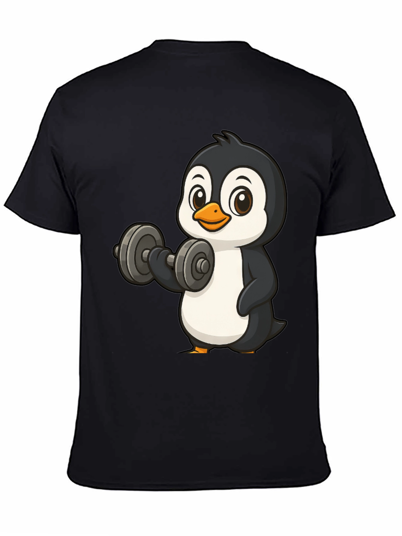 Workout Penguin Black T-Shirt