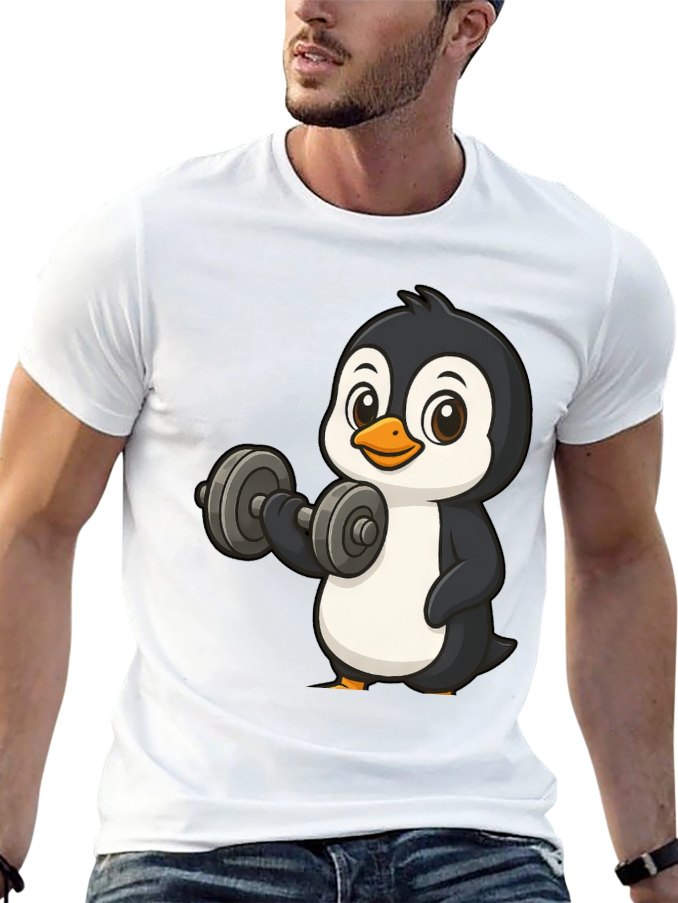 Workout Penguin Black T-Shirt