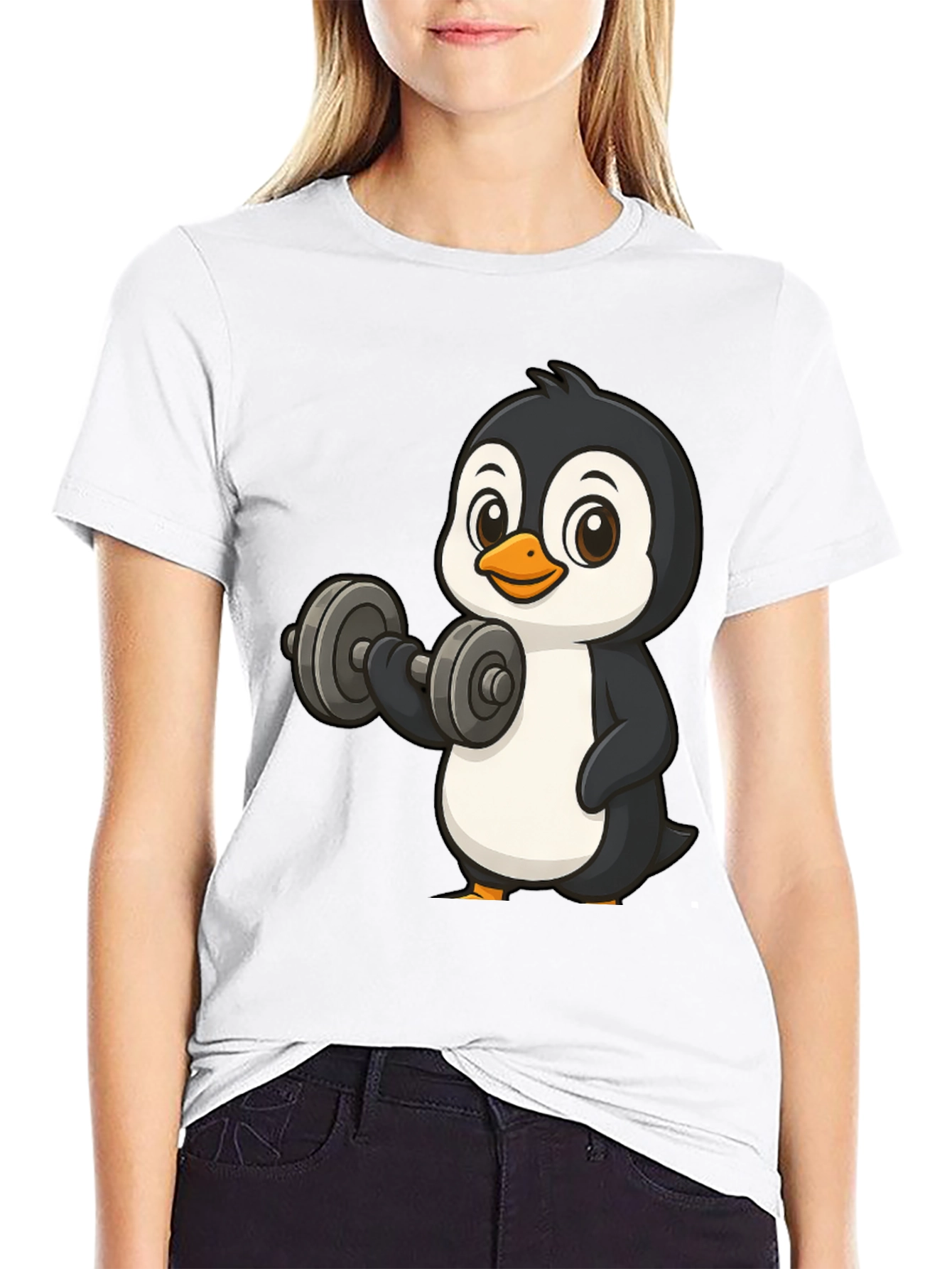 Workout Penguin Black T-Shirt