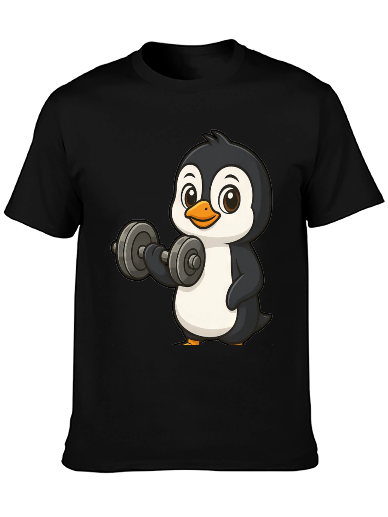 Workout Penguin Black T-Shirt