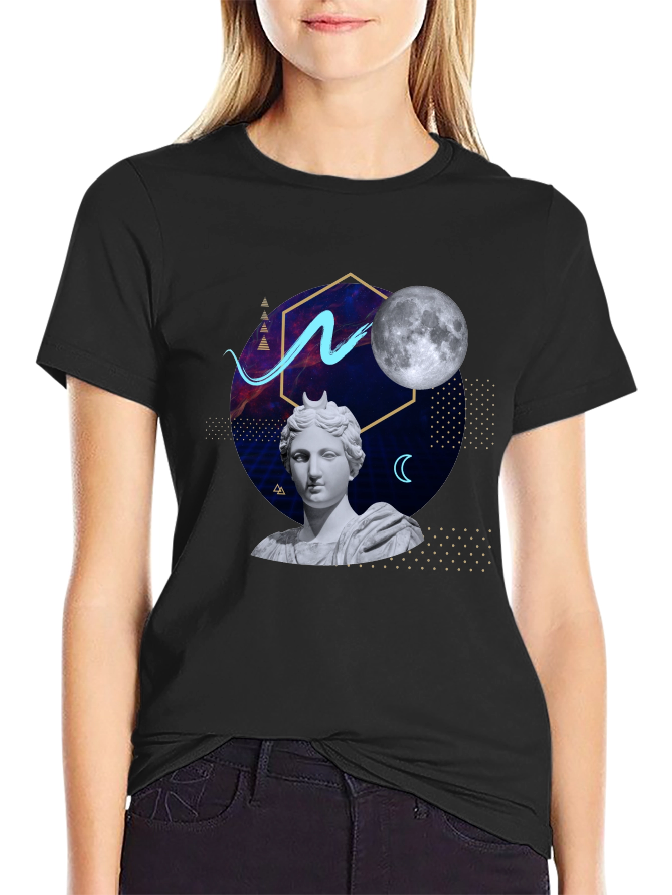 Artsy Graphic Tee - Moon Goddess Design