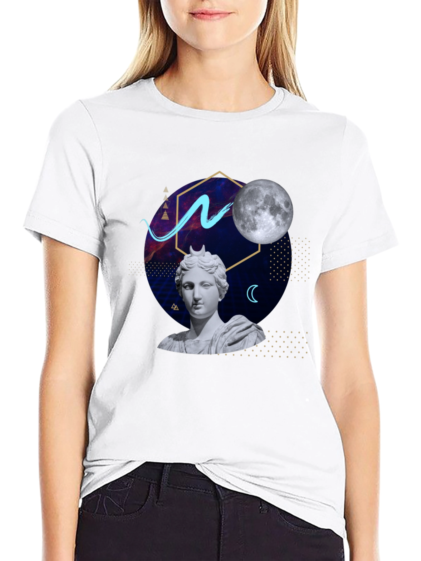 Artsy Graphic Tee - Moon Goddess Design