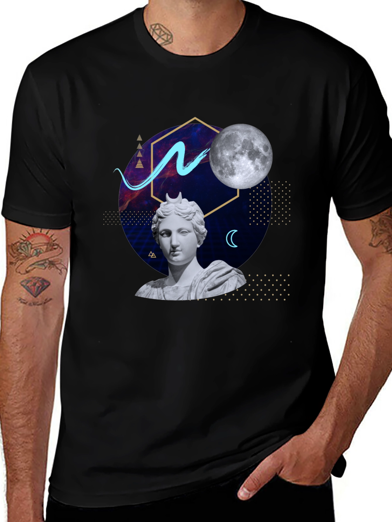 Artsy Graphic Tee - Moon Goddess Design