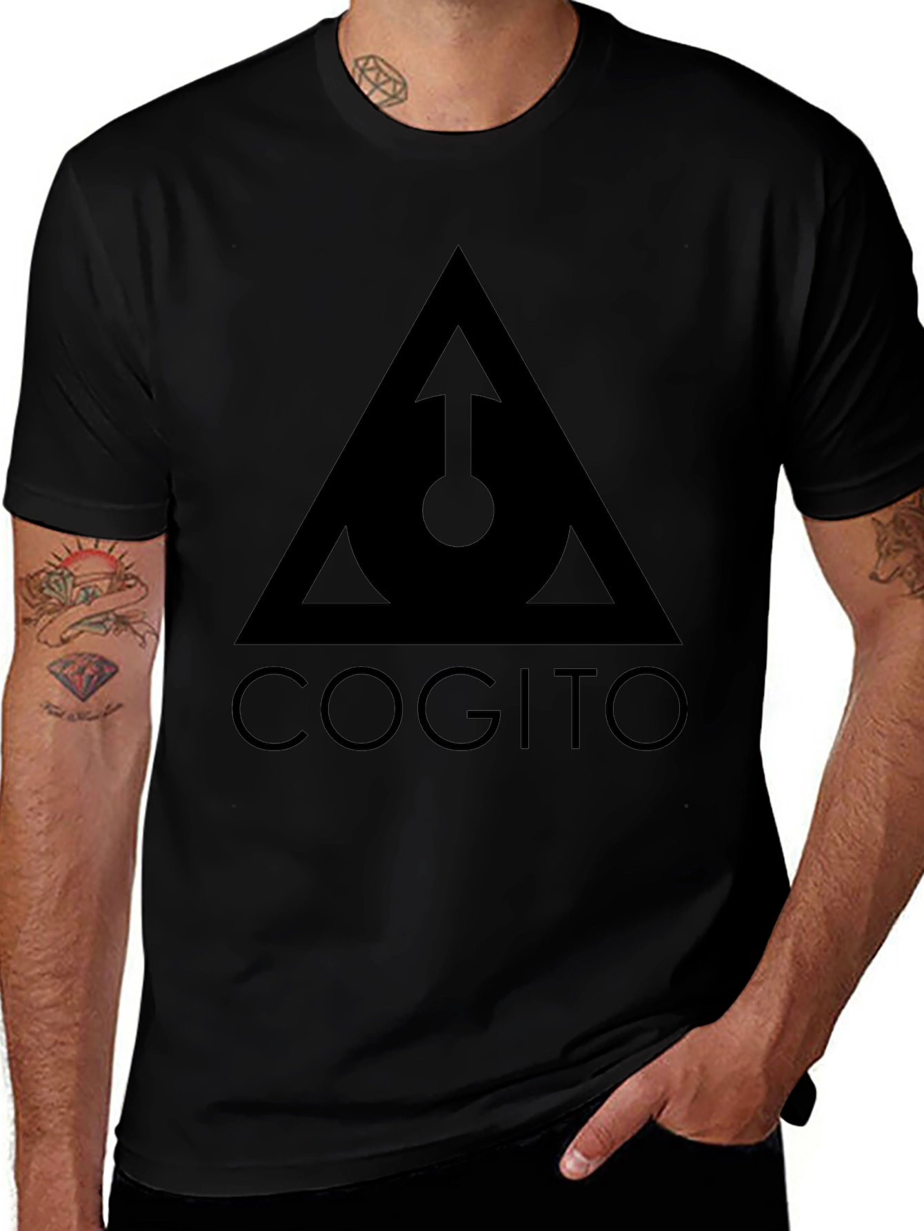 Cogito Triangle Graphic Tee - Modern Black T-Shirt