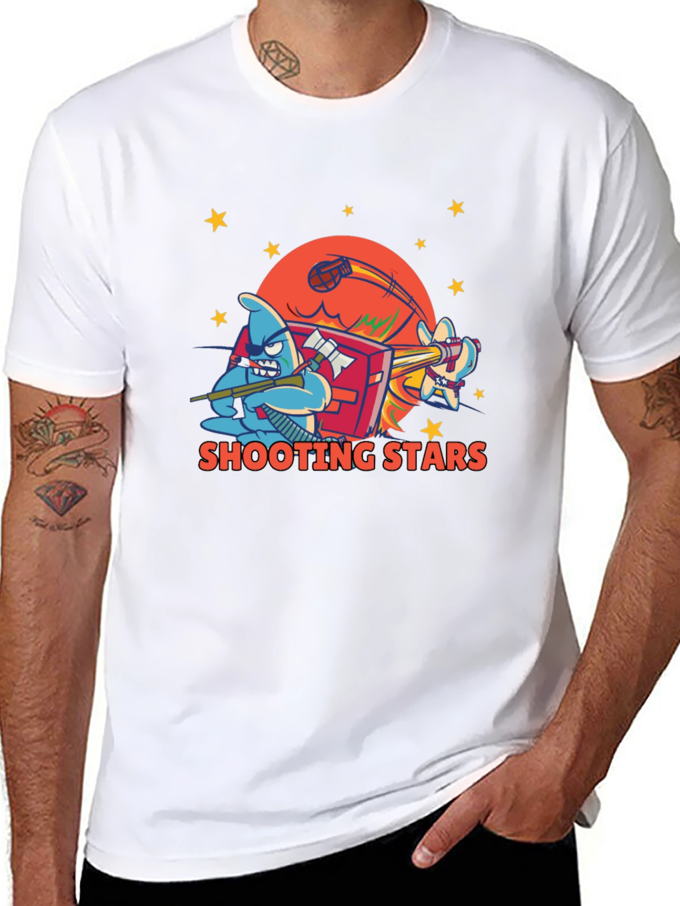 Shooting Stars Graphic Tee - Black