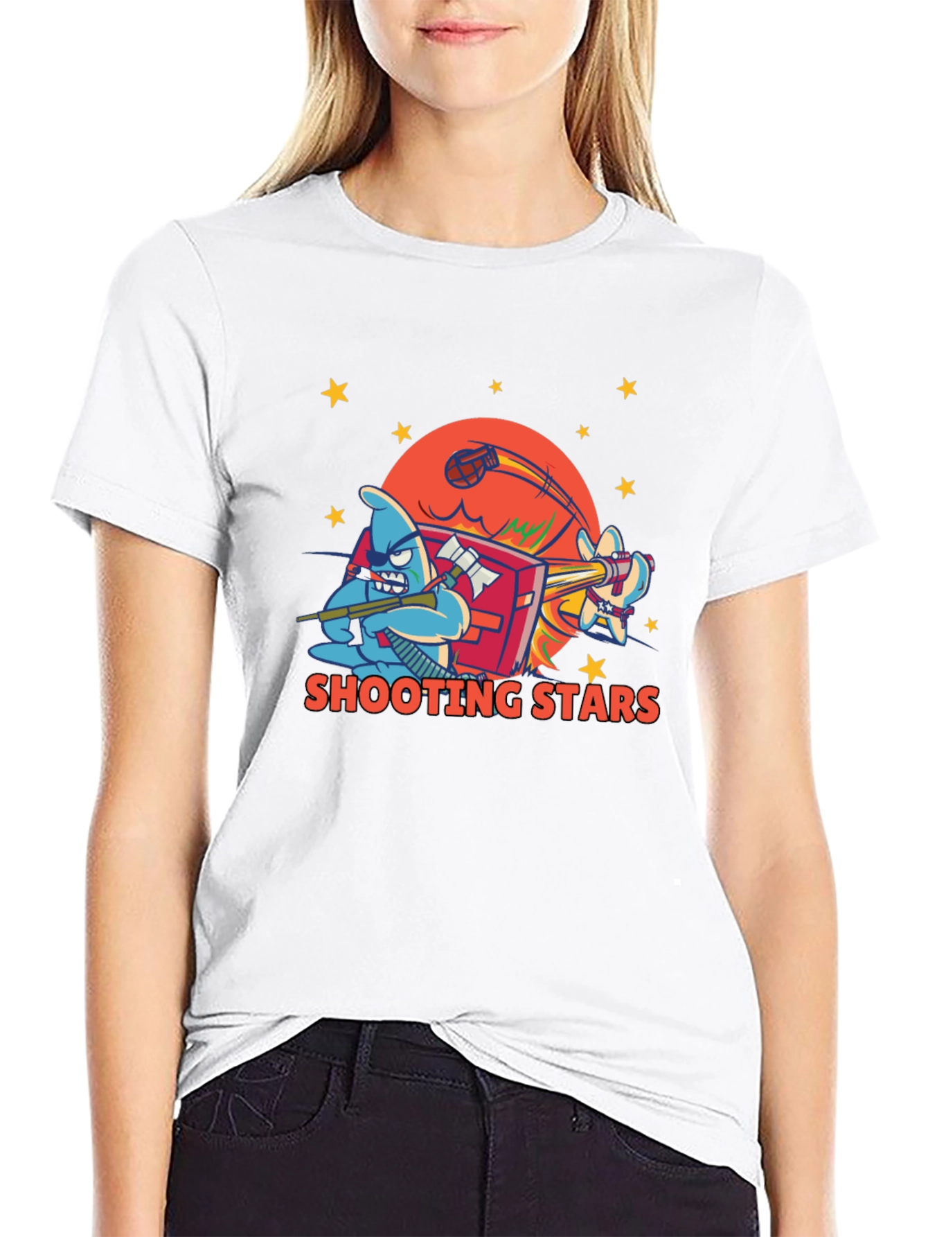 Shooting Stars Graphic Tee - Black