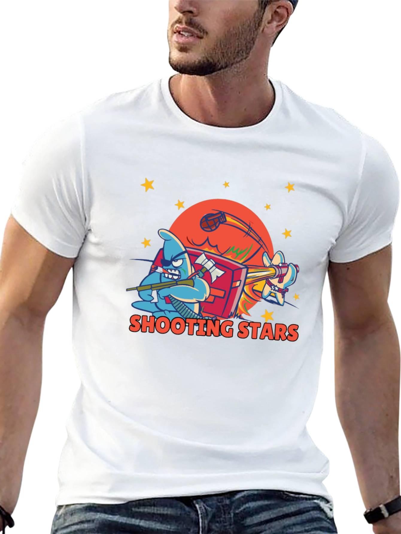 Shooting Stars Graphic Tee - Black