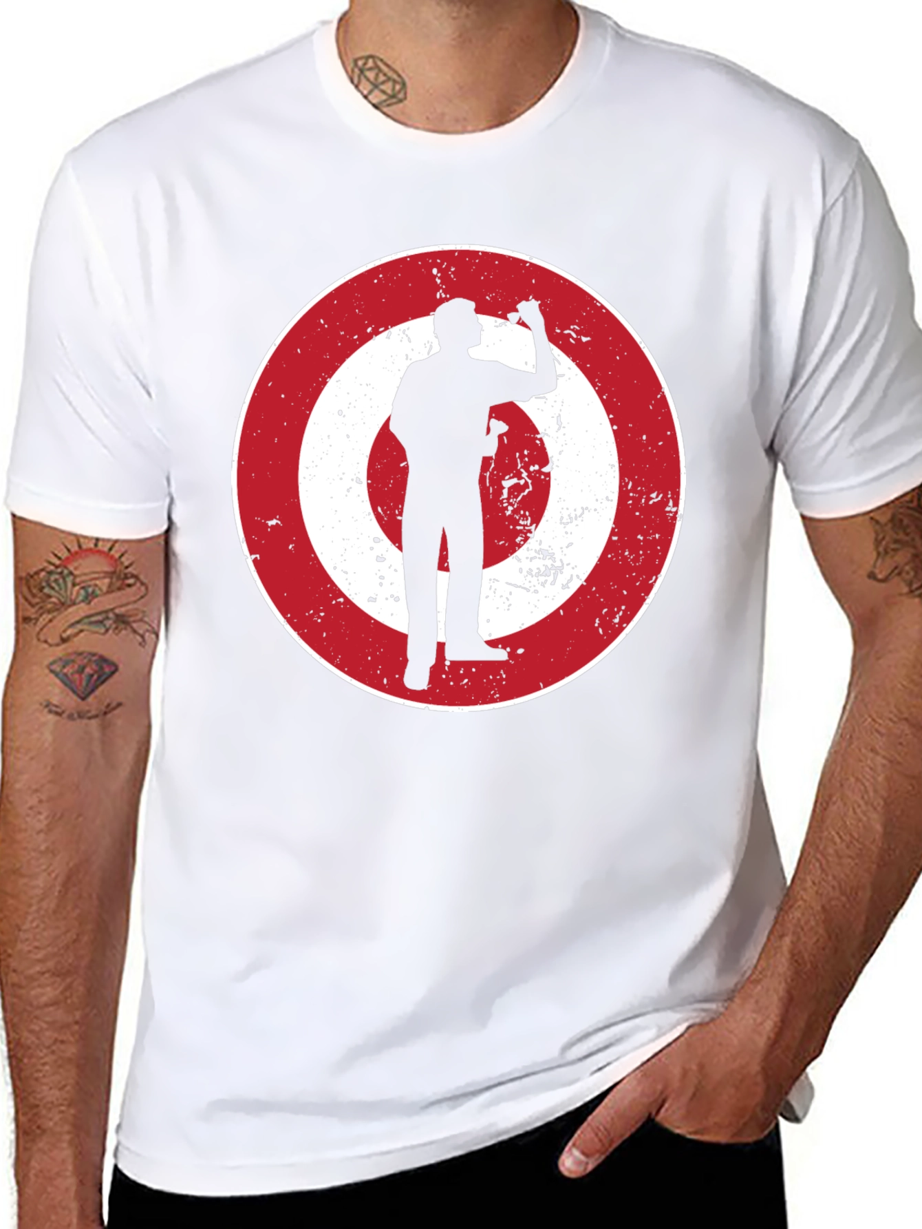 Darts Player Graphic Tee - Bullseye Design