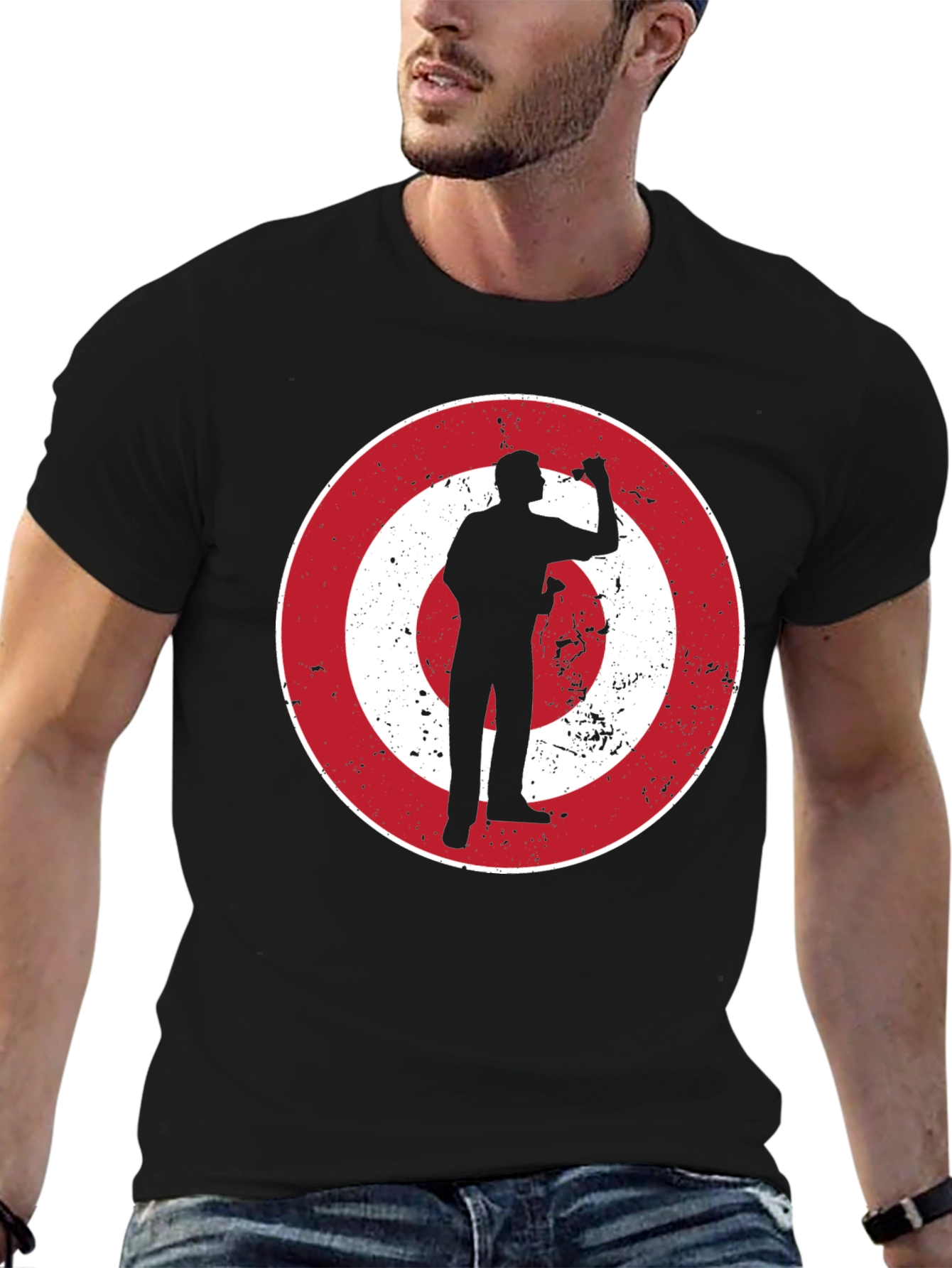 Darts Player Graphic Tee - Bullseye Design