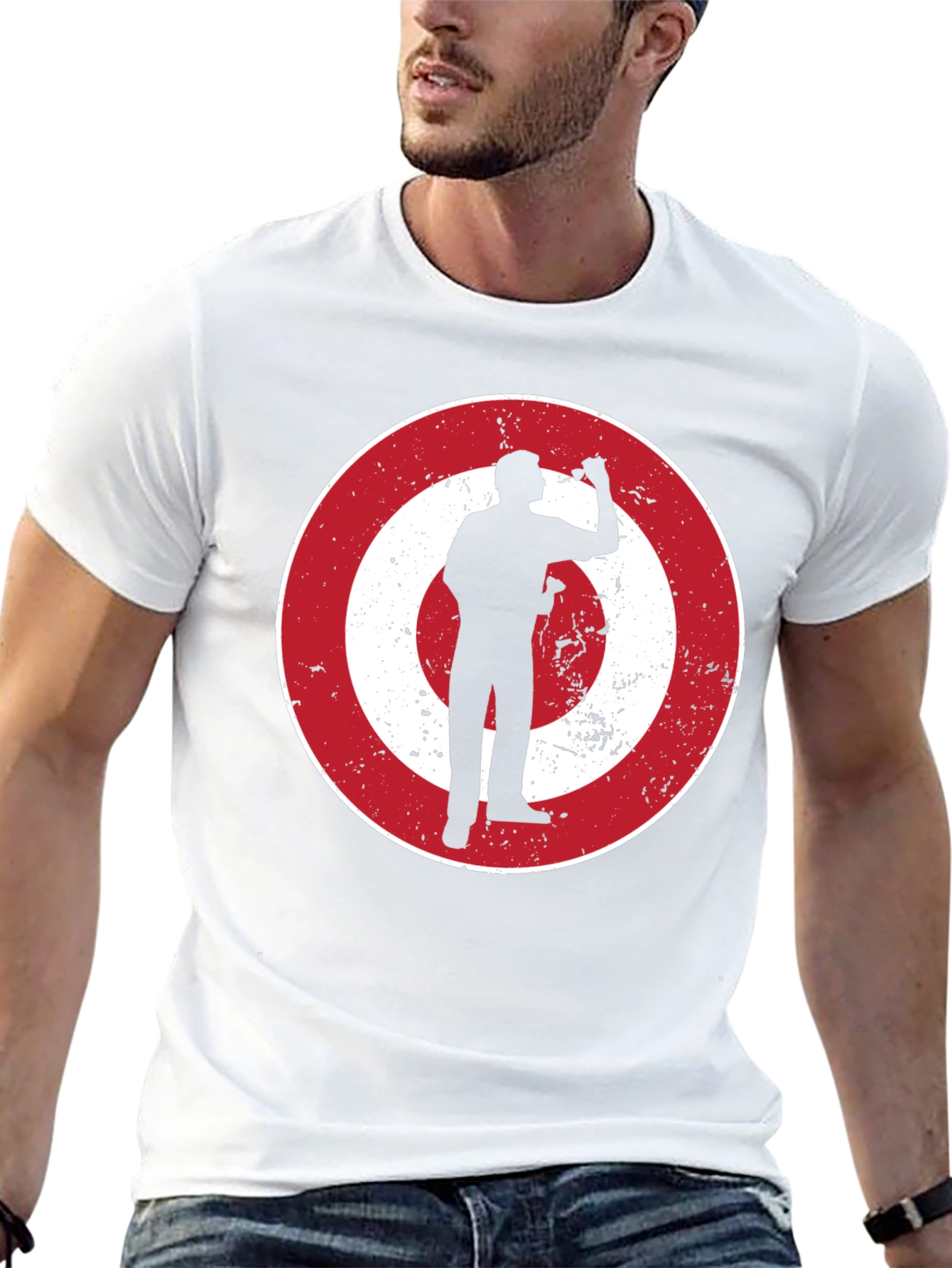 Darts Player Graphic Tee - Bullseye Design