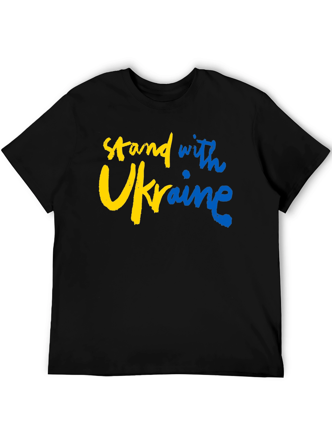Stand with Ukraine Graphic Tee - Black Cotton T-Shirt