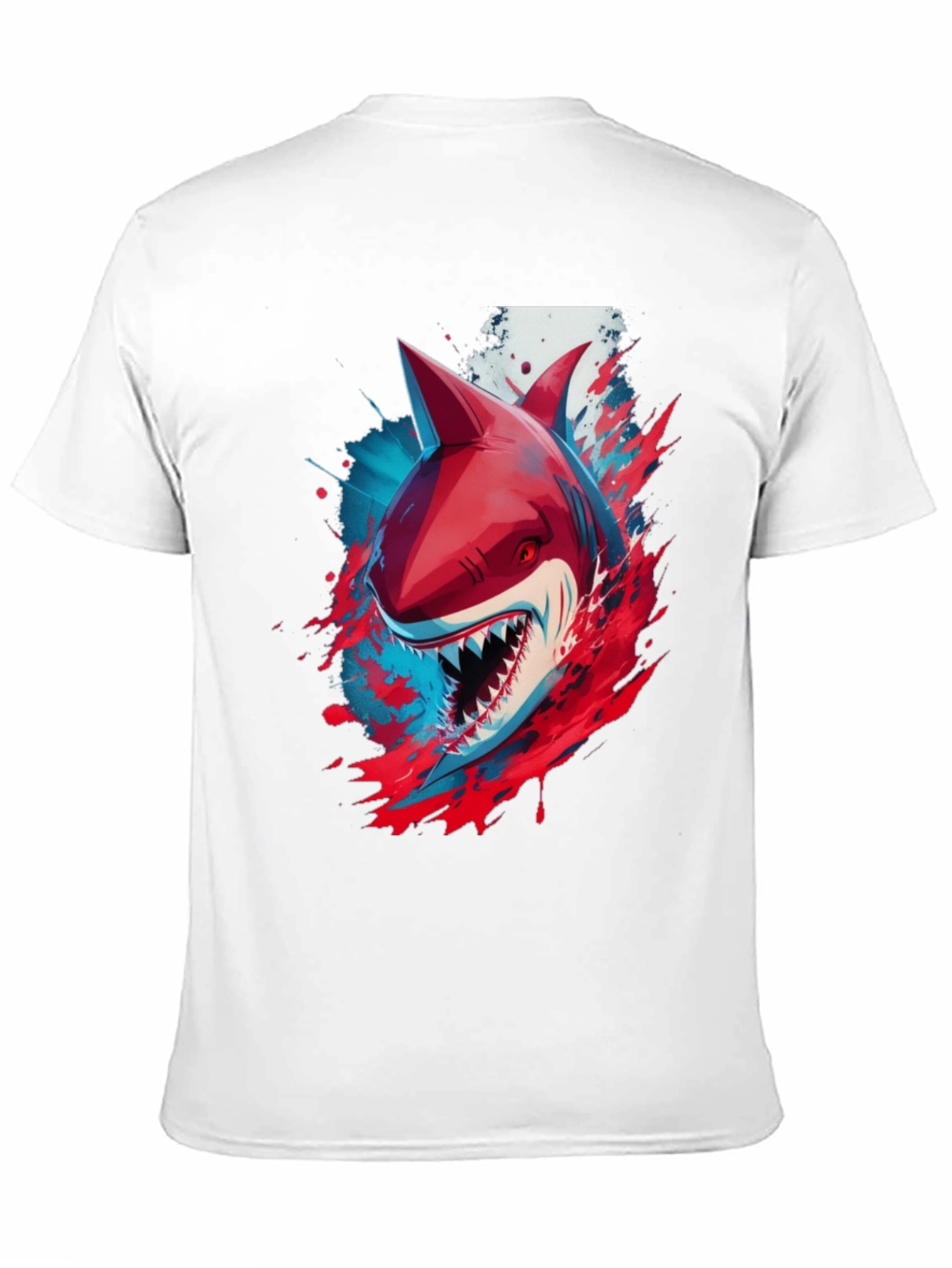 Shark Graphic Print T-Shirt - Black