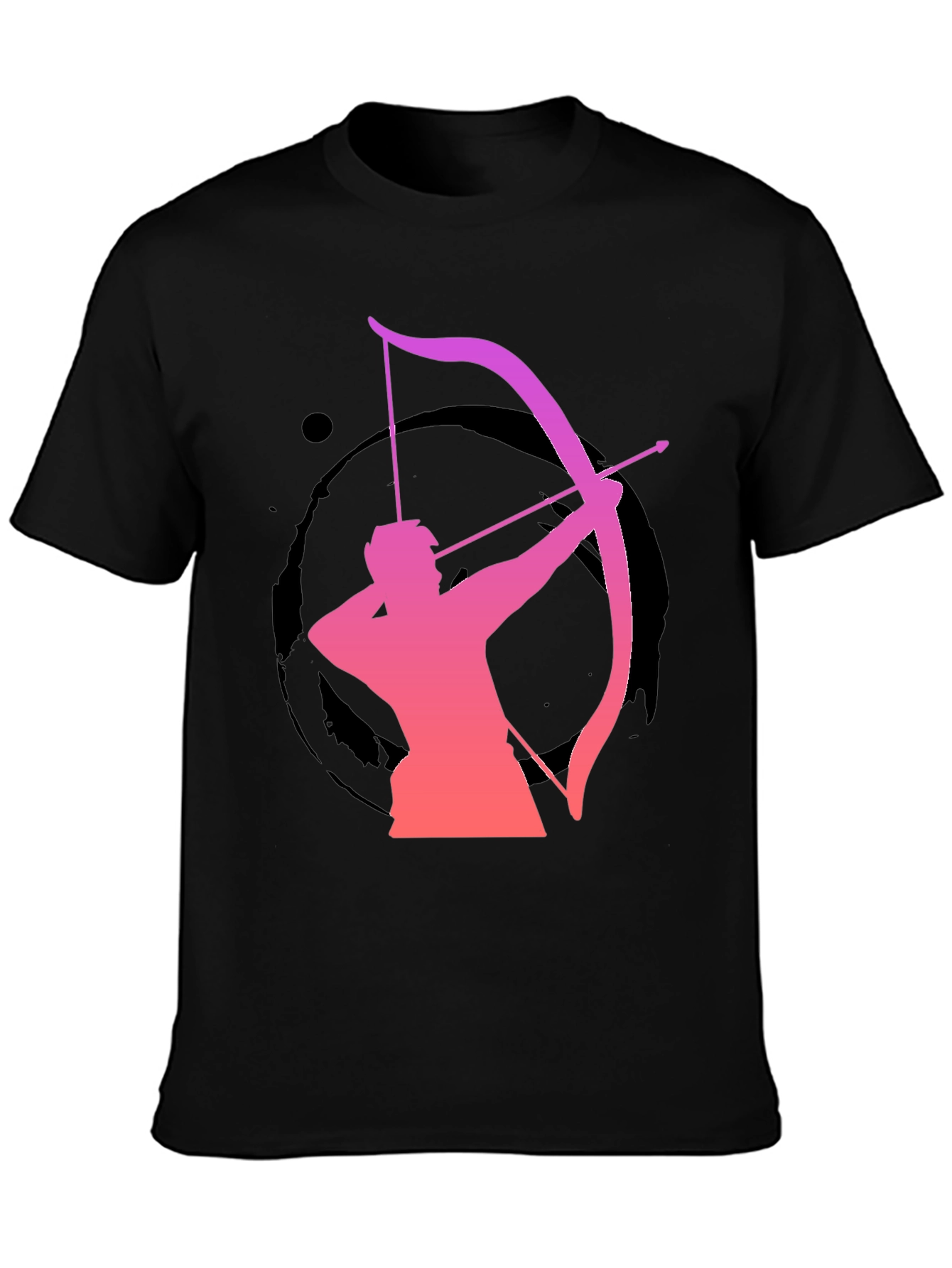 Archery Silhouette Graphic T-Shirt - Black