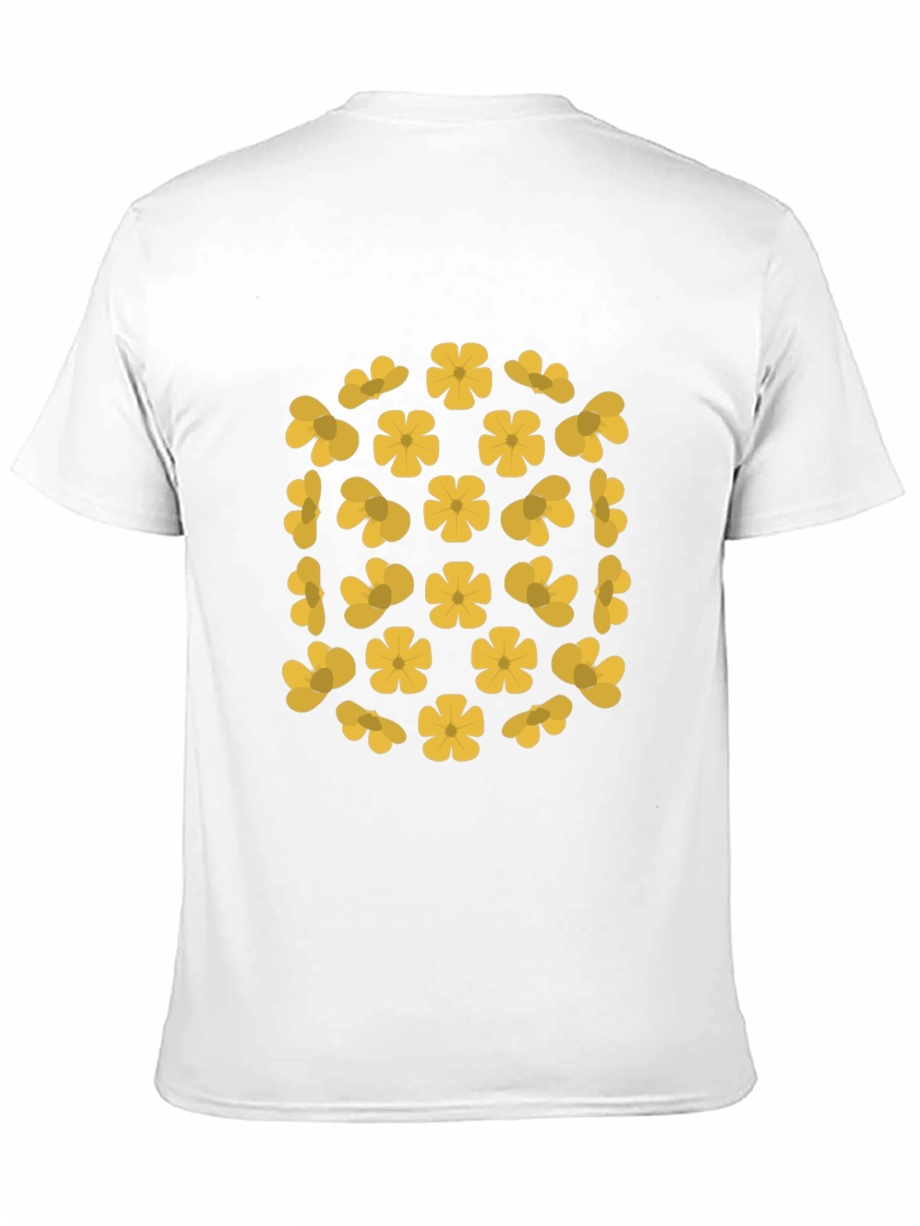 Black T-Shirt with Yellow Flower Pattern