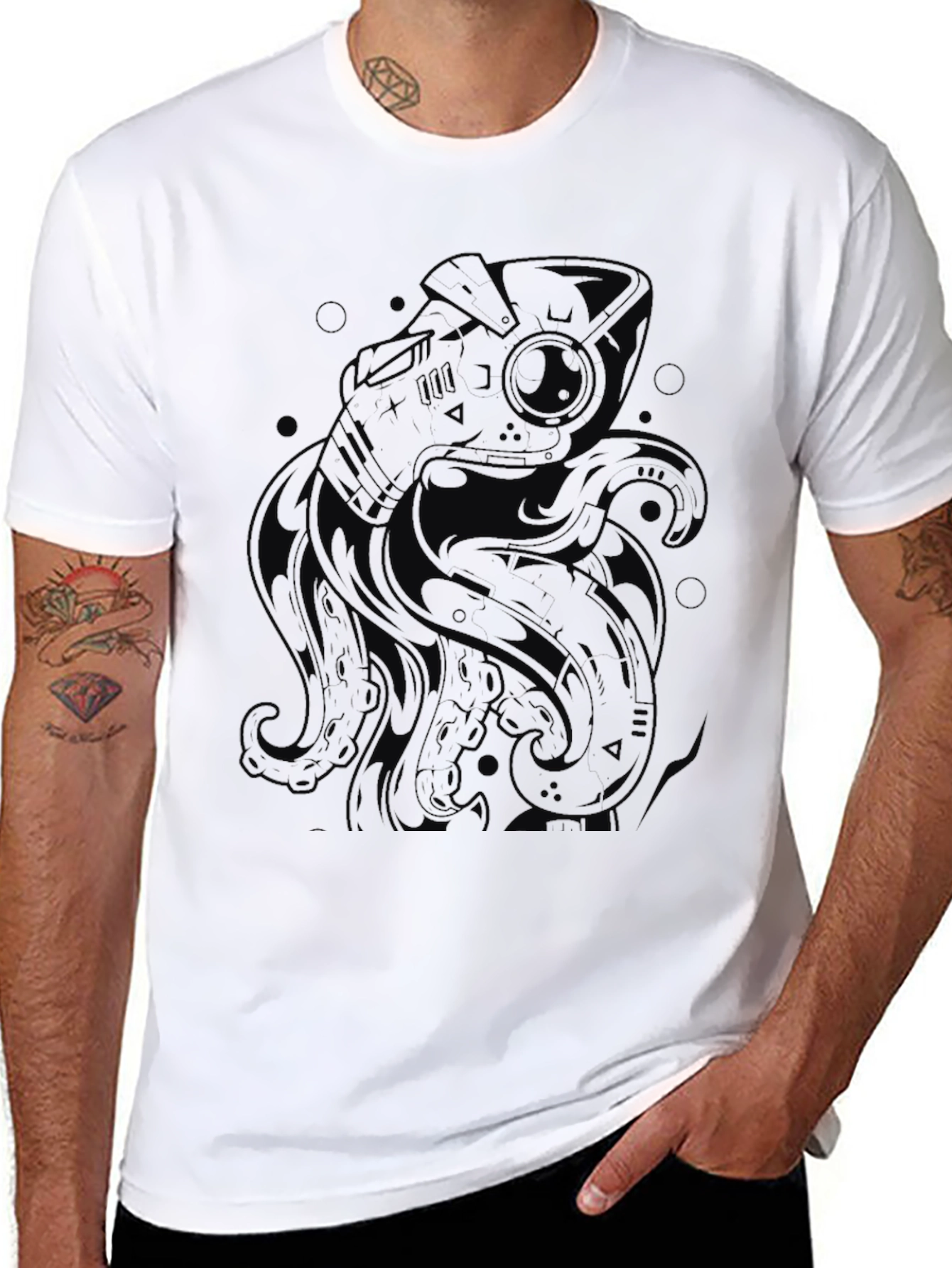 Cosmic Octopus Black T-Shirt