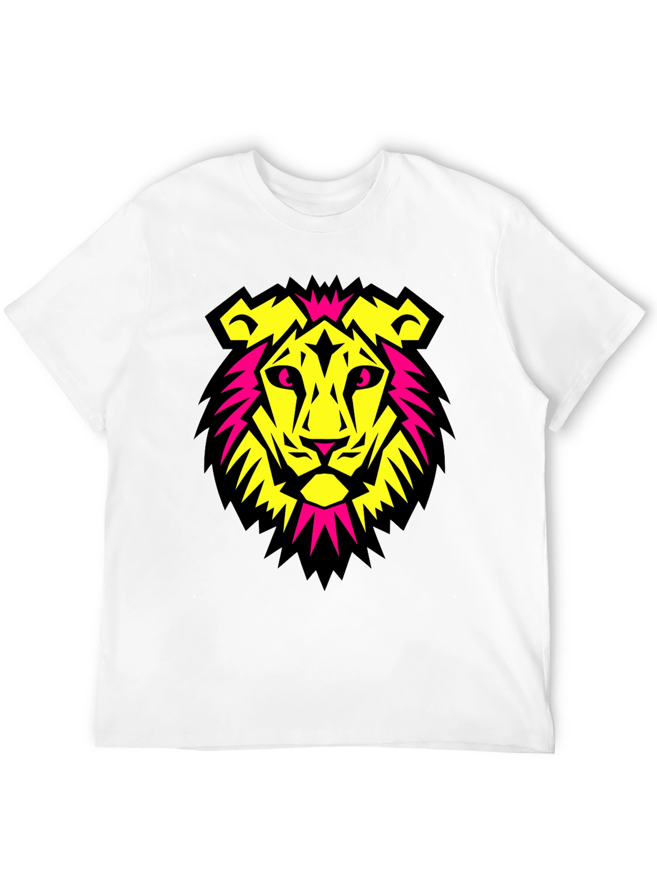 Bold Lion Graphic Tee - Black Crew Neck T-Shirt