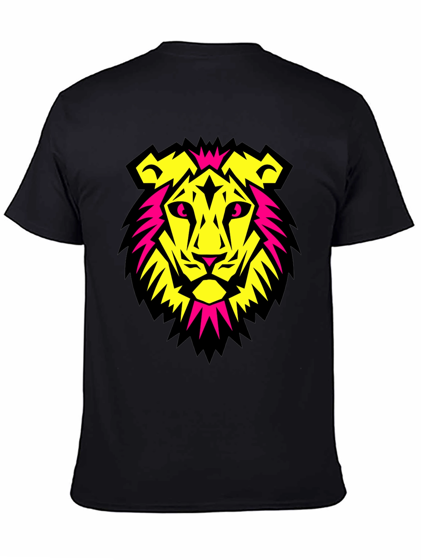 Bold Lion Graphic Tee - Black Crew Neck T-Shirt