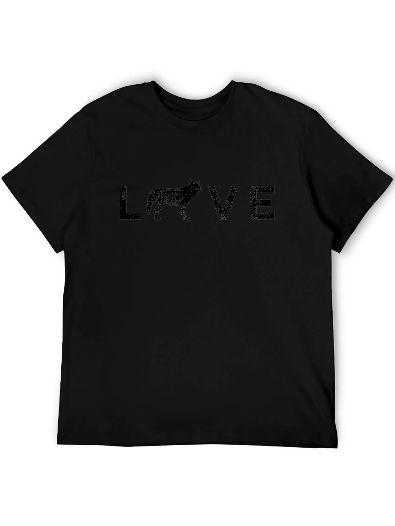 Wolf Love Graphic Tee - Mens Black T-Shirt