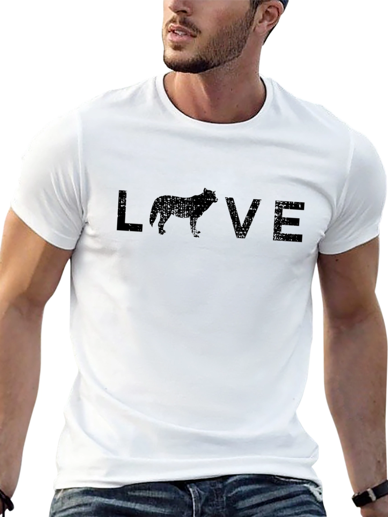 Wolf Love Graphic Tee - Mens Black T-Shirt