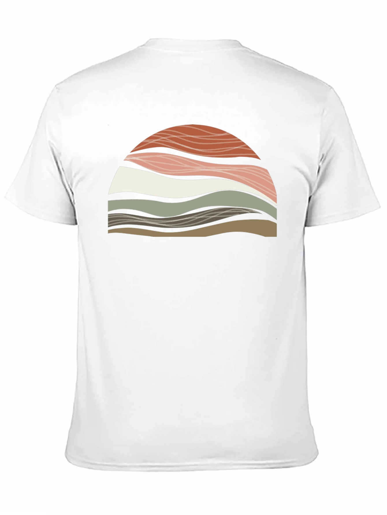 Abstract Wavy Graphic Print T-Shirt - Black