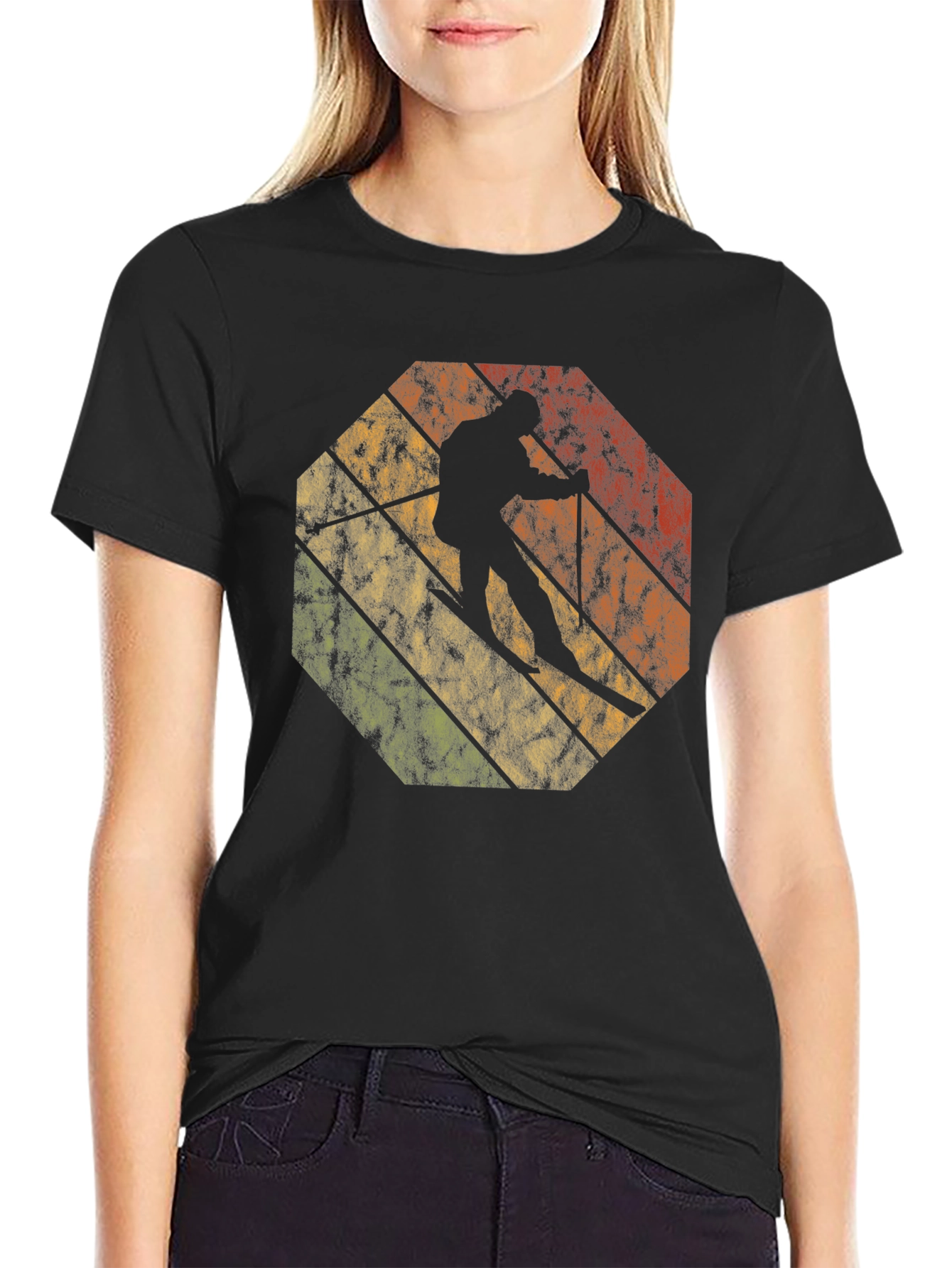 Retro Skiing Silhouette T-Shirt