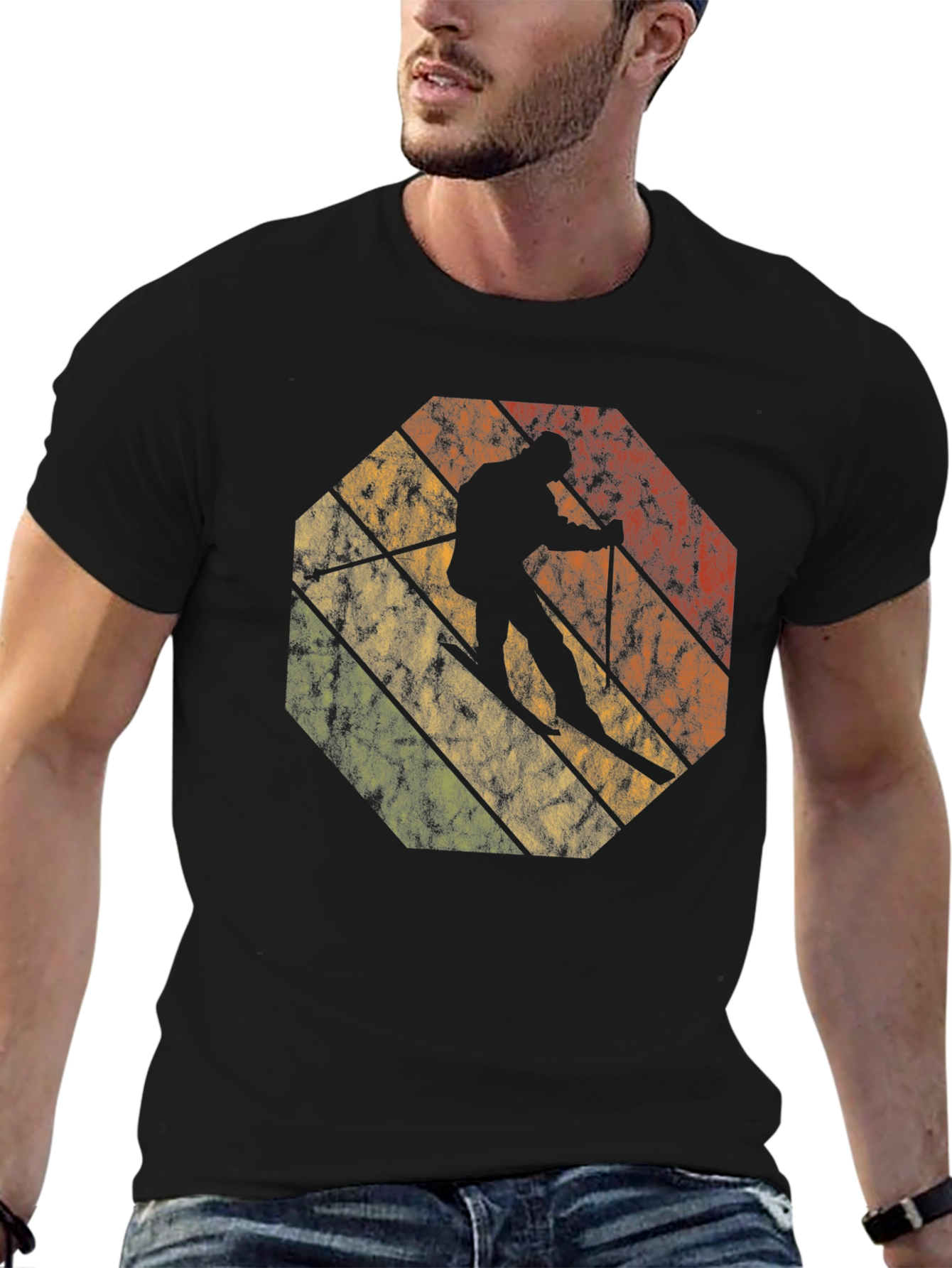 Retro Skiing Silhouette T-Shirt