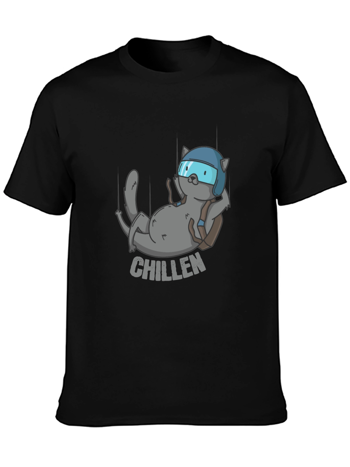 Chillen Cat Skydiving T-Shirt