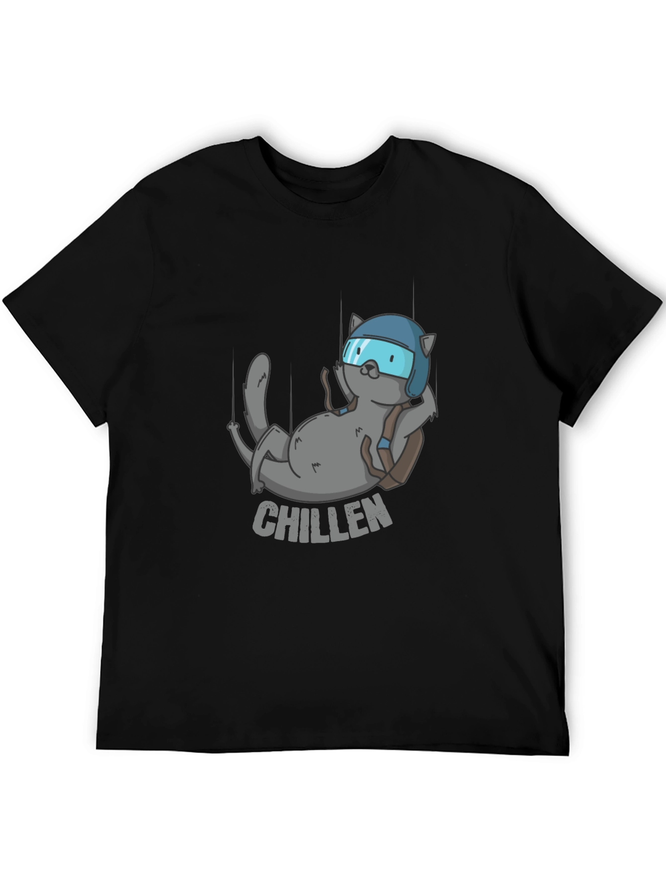 Chillen Cat Skydiving T-Shirt