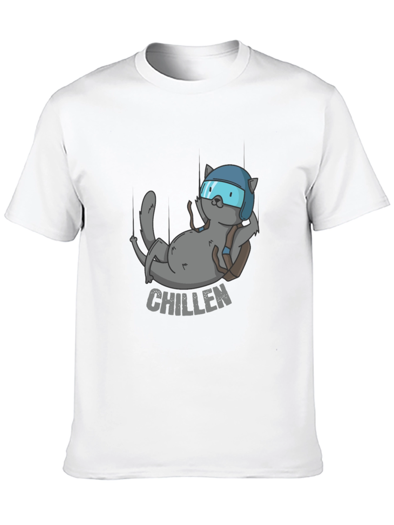 Chillen Cat Skydiving T-Shirt