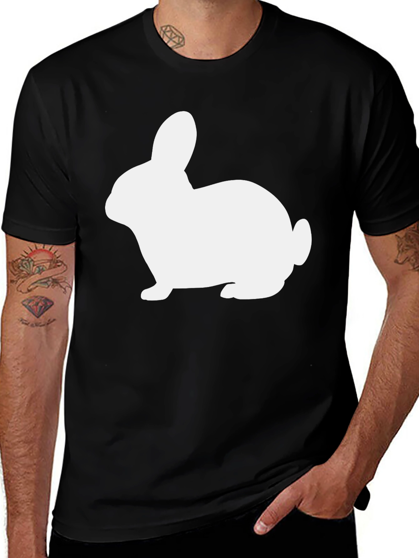 Bunny Silhouette Black T-Shirt