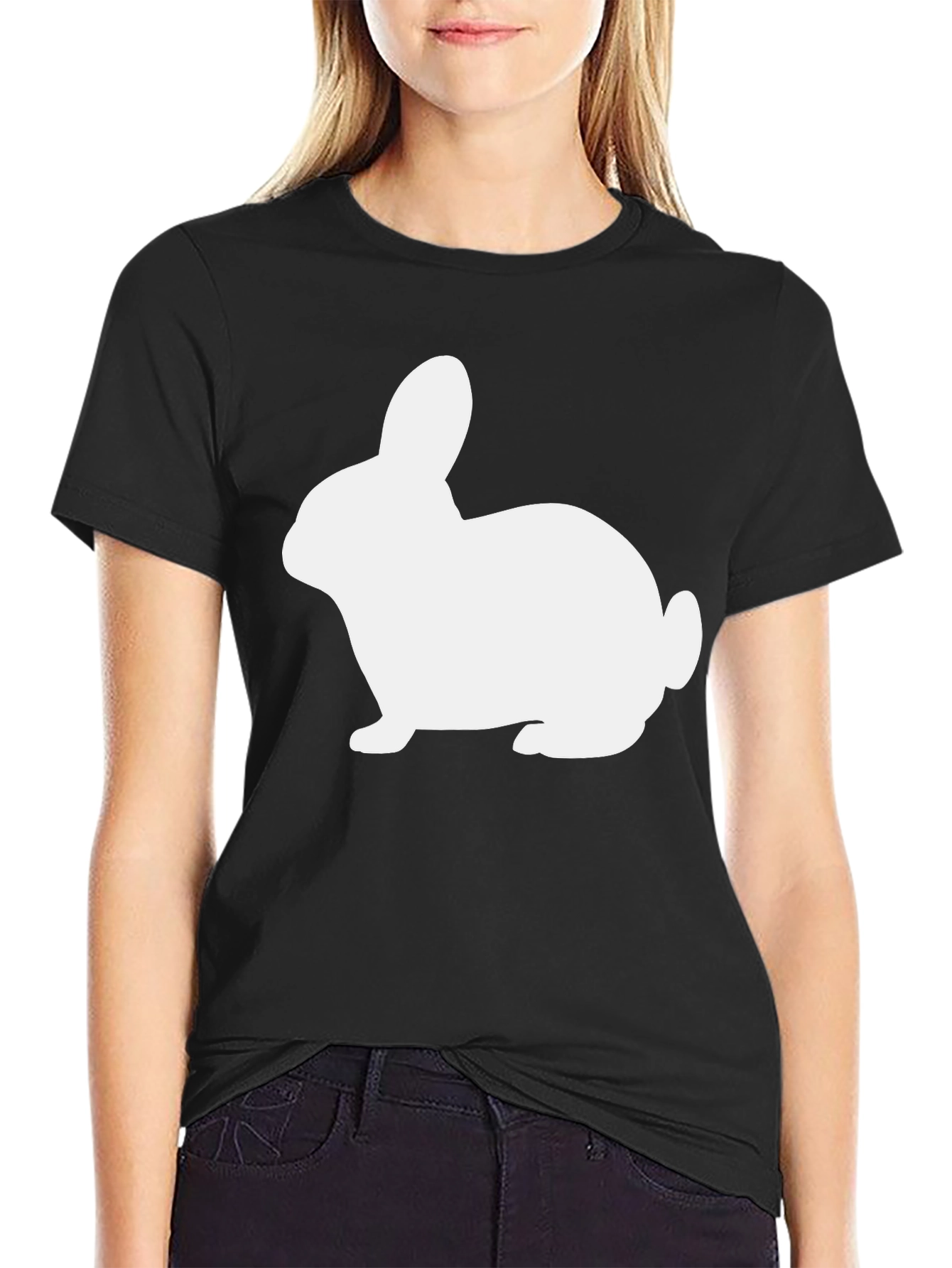 Bunny Silhouette Black T-Shirt