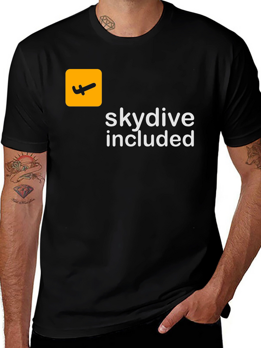 Skydive Included Graphic Tee - Black Cotton T-Shirt