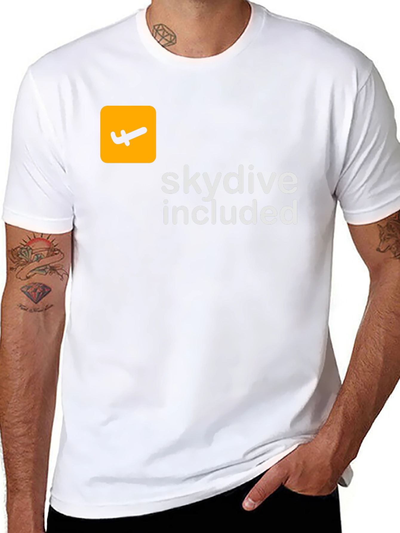 Skydive Included Graphic Tee - Black Cotton T-Shirt